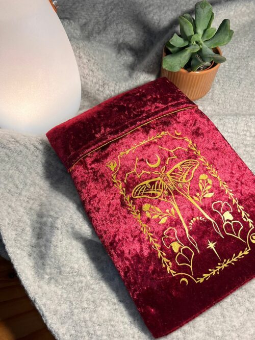 Pochette poche/liseuse bordeau/doré