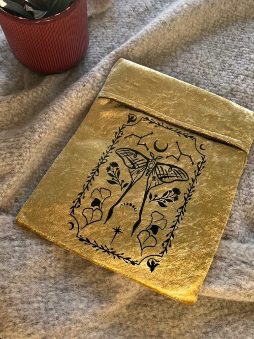 Pochette broché/relié or/marron