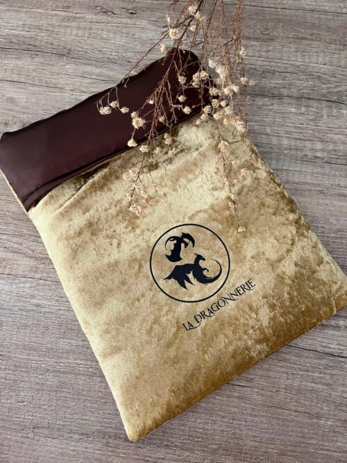 Pochette broché/relié or/marron