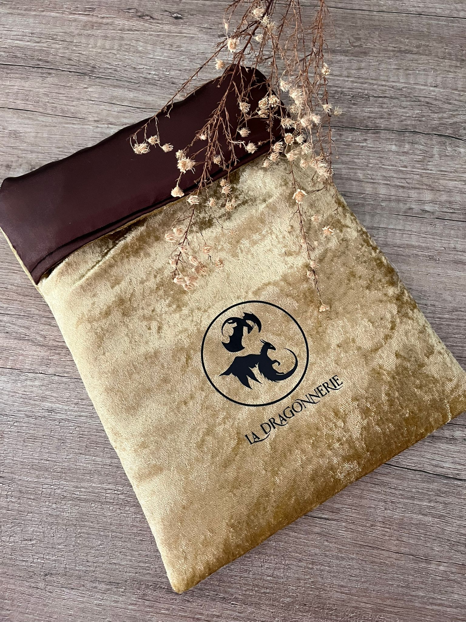 Pochette broché/relié or/marron – Image 2