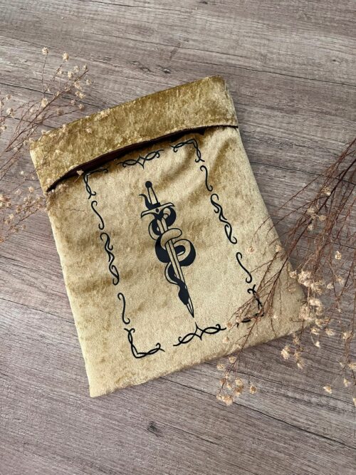 Pochette liseuse/poche or/marron